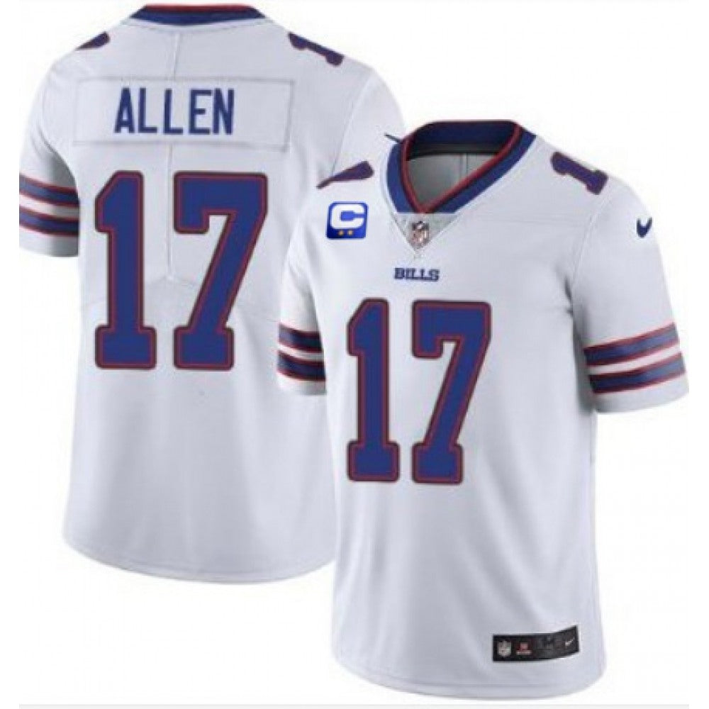 Men's Buffalo Bills #17 Josh Allen White With C Patch Limited Stitched Jersey football jersey product view 1