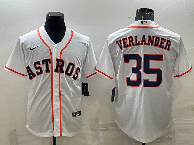 Men's Houston Astros Justin Verlander #35 White Home Replica Jersey1 baseball jersey product view 1