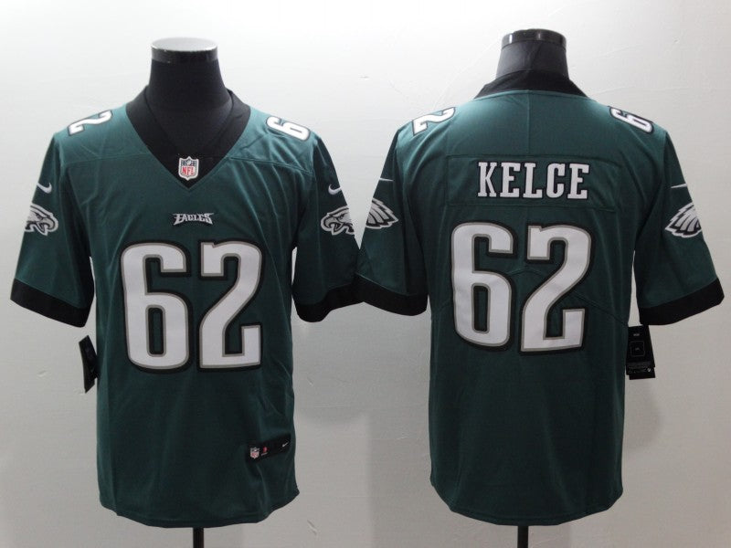 Men's Philadelphia Eagles Jason Kelce #62 Midnight Green Game Jersey1 football jersey product view 1