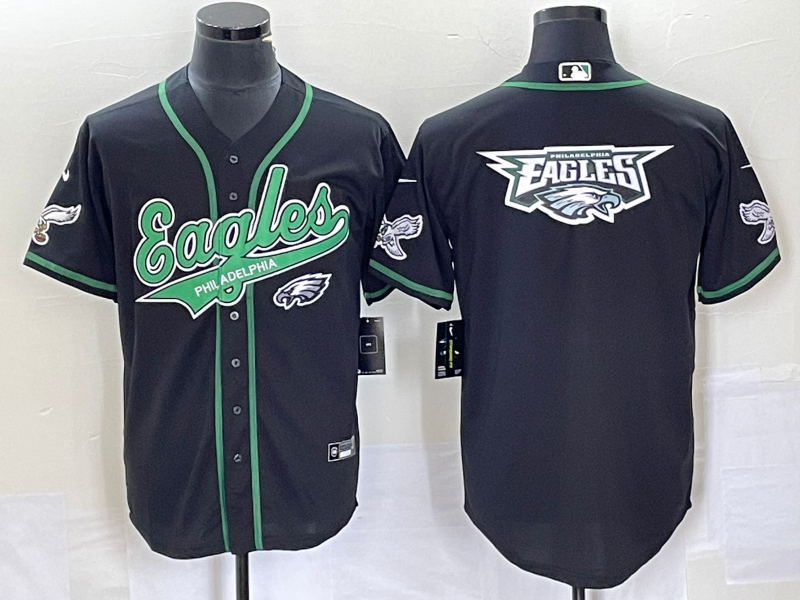Men's Philadelphia Eagles Black Game Jersey1 football jersey product view 1