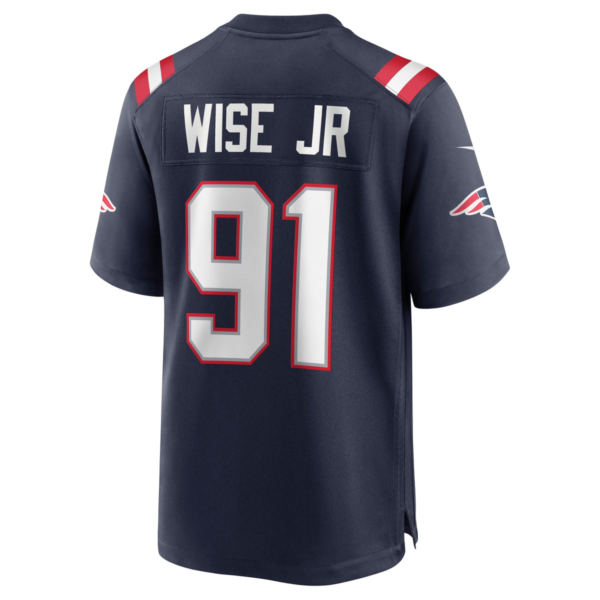 Deatrich Wise Jr. New England Patriots Nike Game Jersey - Navy football jersey product view 3