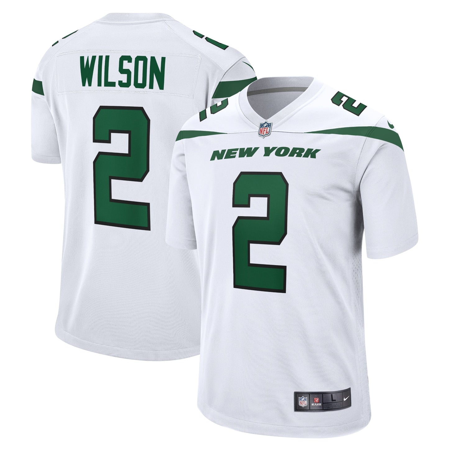 Zach Wilson New York Jets Nike White Game Jersey - White football jersey product view 1