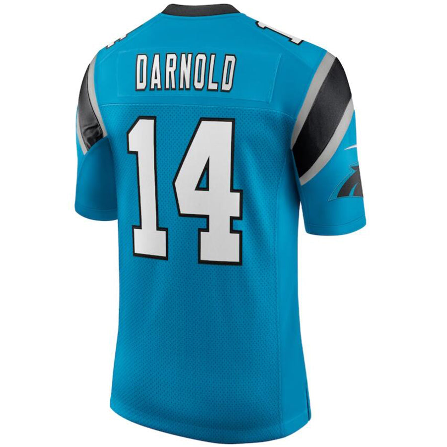 C.Panthers #14 Sam Darnold Blue Vapor Limited Player Game Football Jerseys football jersey product view 1