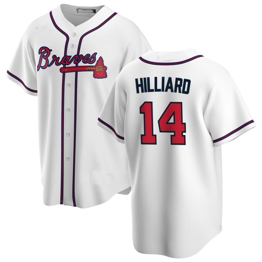 Atlanta Braves #14 Sam Hilliard White Alternate Authentic Player Jersey Stitches Baseball Jerseys baseball jersey product view 1