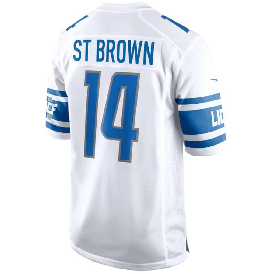 D.Lions #14 Amon-Ra St. Brown Player White Game Stitched Football Jerseys football jersey product view 1