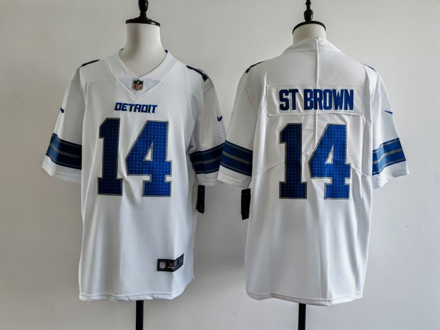 Men's Detroit Lions Amon-Ra St. Brown Jersey - White football jersey product view 1