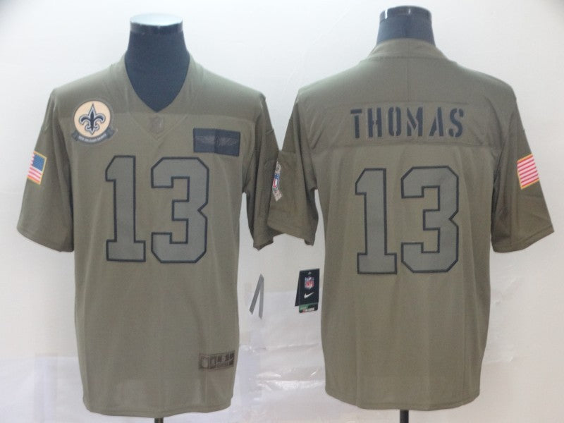 Men's New Orleans Saints Michael Thomas #13 Brown Game Jersey1 football jersey product view 1