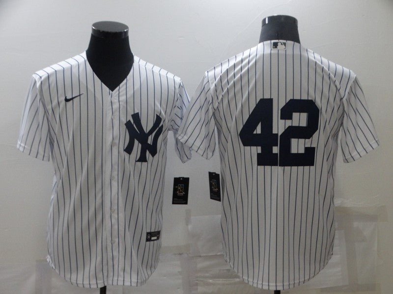Men's New York Yankees Mariano Rivera #42 White Replica Player Name Jersey1 baseball jersey product view 1