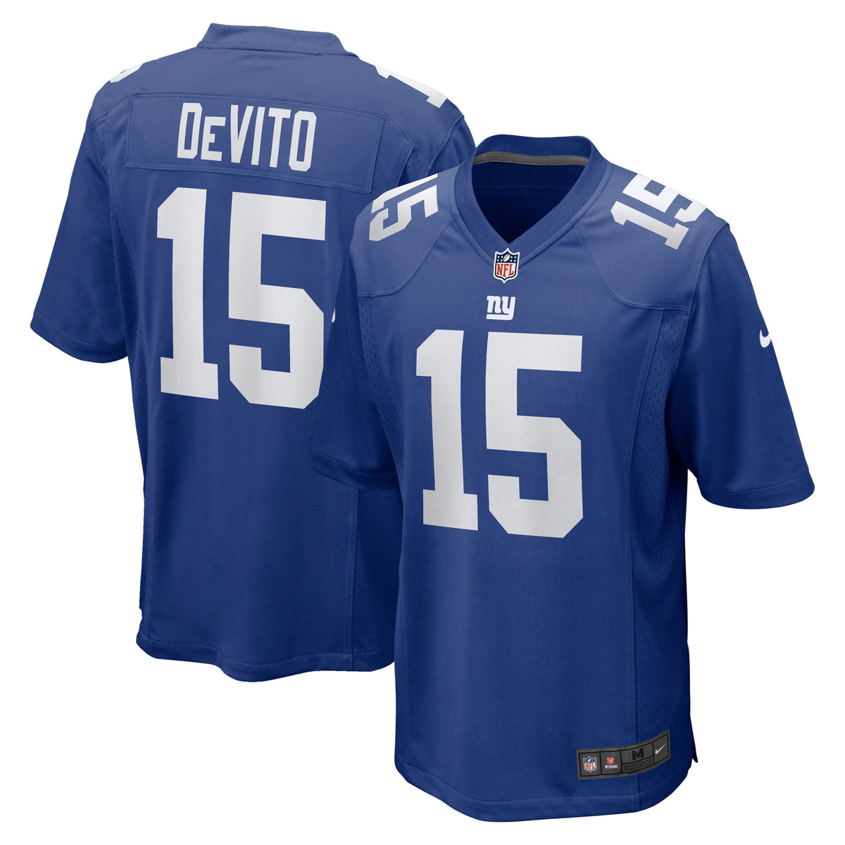 Tommy DeVito New York Giants Nike Game Jersey - Royal football jersey product view 1