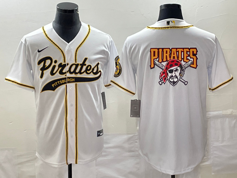 Men's Pittsburgh Pirates White Replica Team Jersey1 Joint Edition baseball jersey product view 1