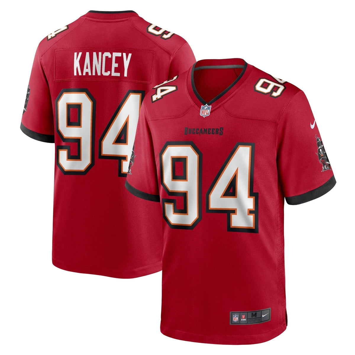 Calijah Kancey Tampa Bay Buccaneers Nike Game Jersey - Red football jersey product view 1