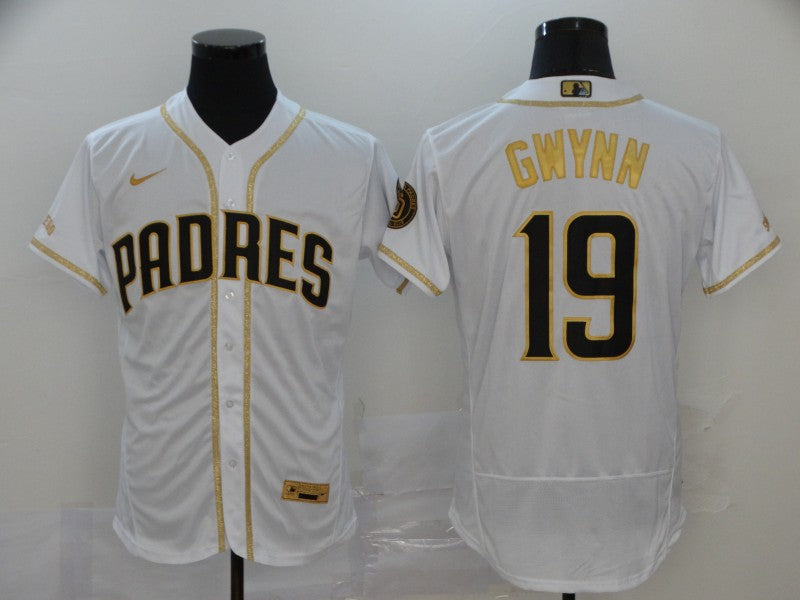 Men's San Diego Padres Tony Gwynn #19 MLB White Stitched Jersey baseball jersey product view 1