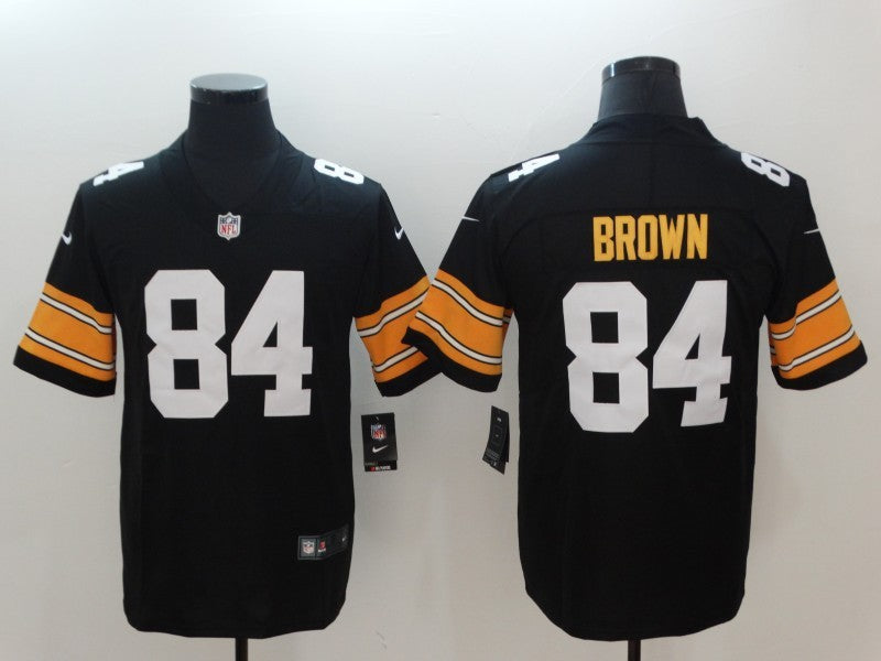 Men's Pittsburgh Steelers Antonio Brown #84 Black Player Game Jersey1 football jersey product view 1