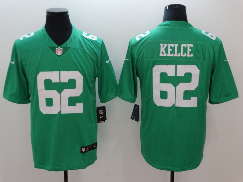 Men's Philadelphia Eagles Jason Kelce #62 Green Game Jersey1 football jersey product view 1