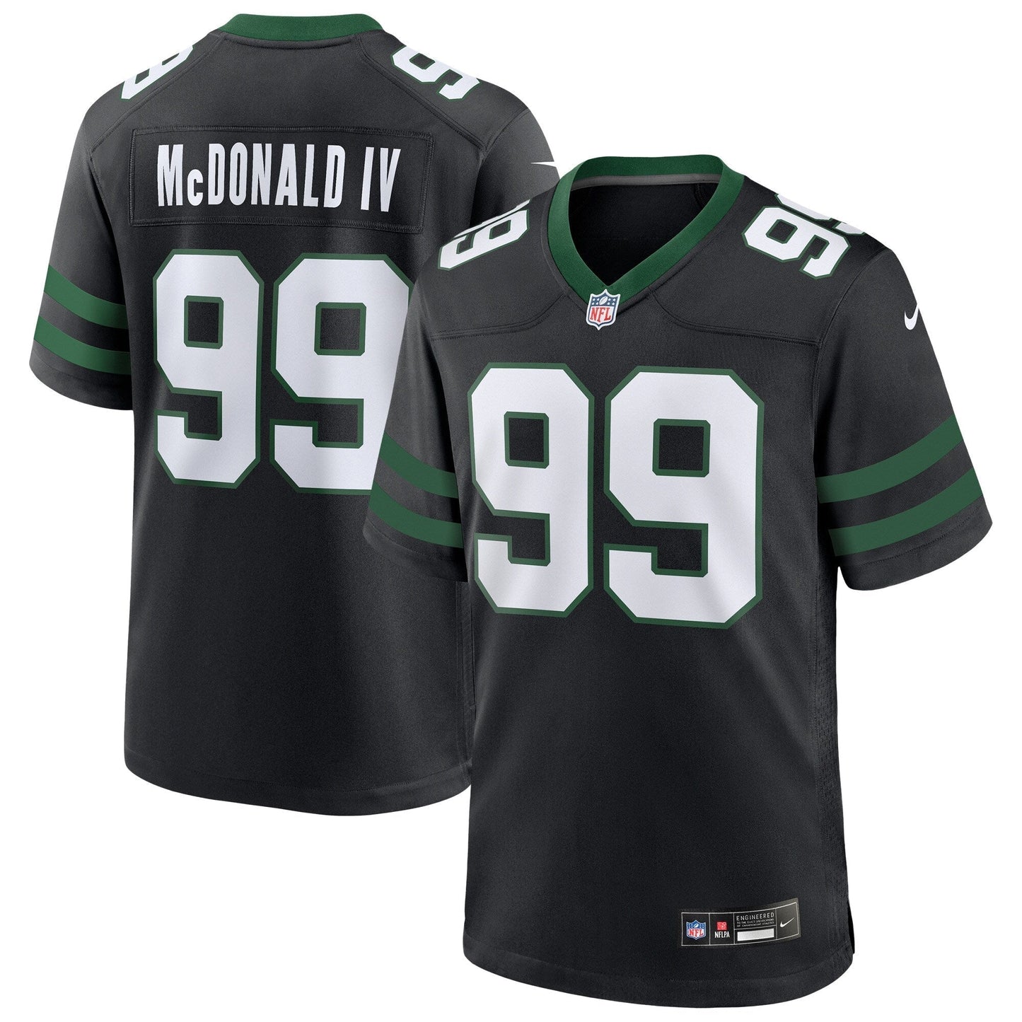 Will McDonald IV New York Jets Nike Alternate Game Jersey - Legacy Black football jersey product view 1