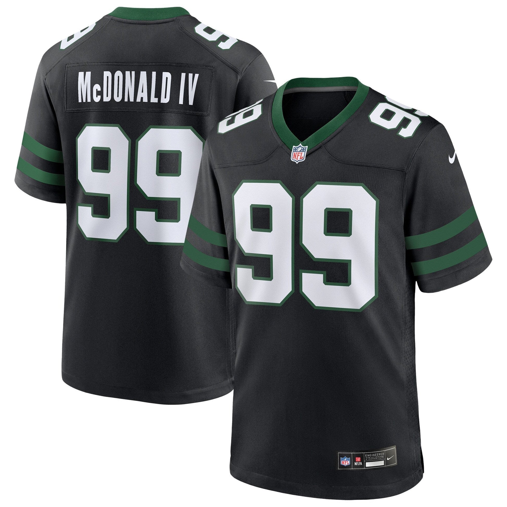 Will McDonald IV New York Jets Nike Alternate Game Jersey - Legacy Black football jersey product view 1