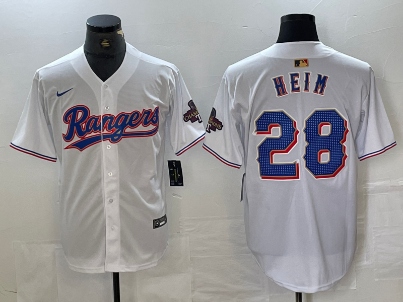 Men's Texas Rangers Jonah Heim #28 White 2024 Gold Collection Limited Player Jersey baseball jersey product view 1