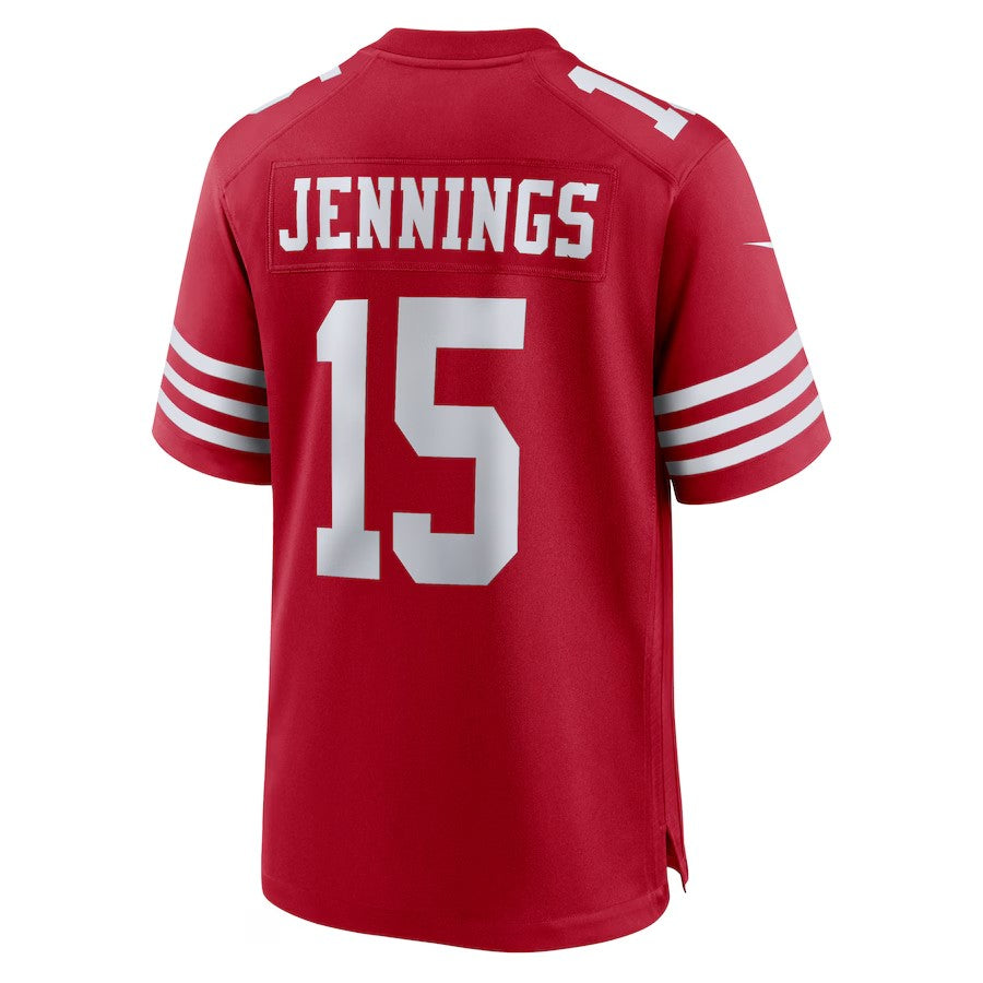 SF.49ers #15 Jauan Jennings Game Player Jersey - Scarlet American Football Jerseys football jersey product view 1