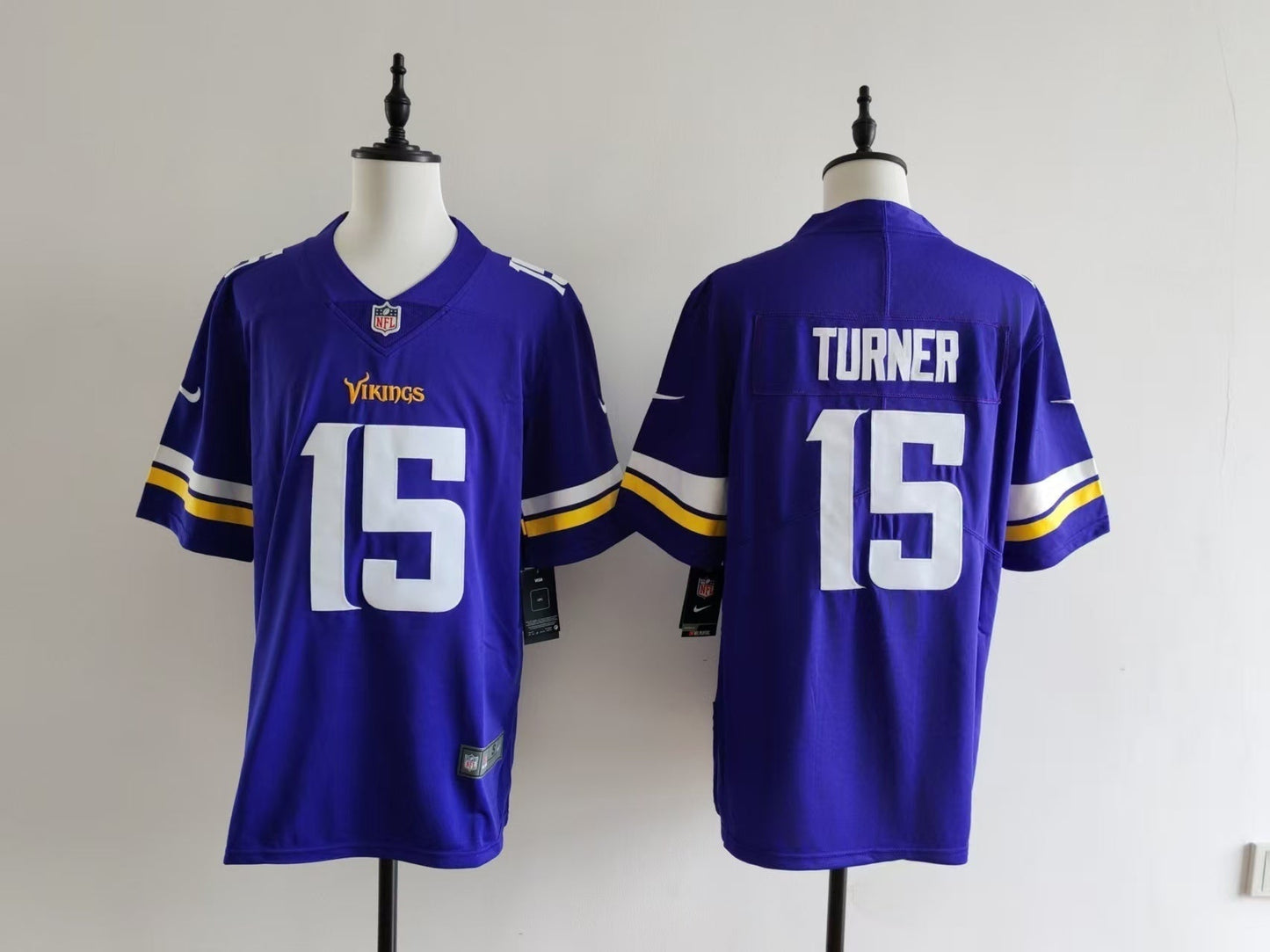 Men's Minnesota Vikings Dallas Turner Nike Jersey - Purple#15 football jersey product view 1