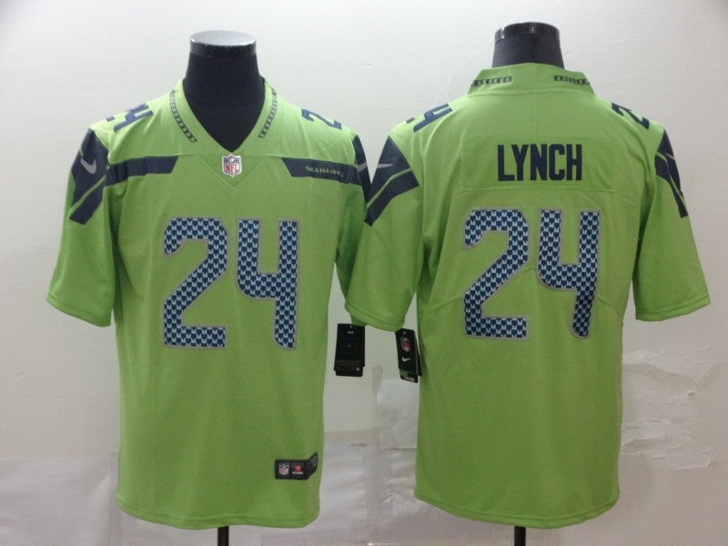 Men's Seattle Seahawks #24 Marshawn Lynch Green Jersey football jersey product view 1