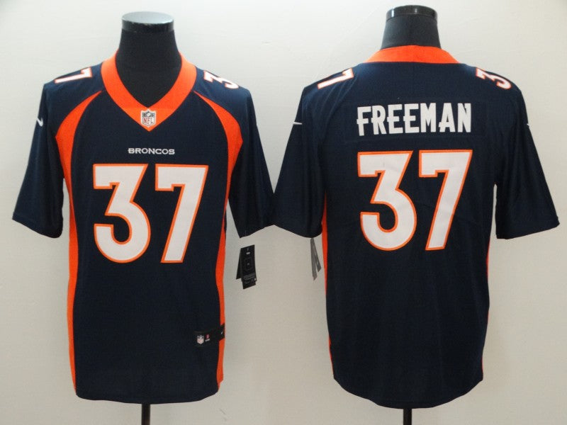 Men's Denver Broncos Royce Freeman #37 Navy Game Jersey1 football jersey product view 1