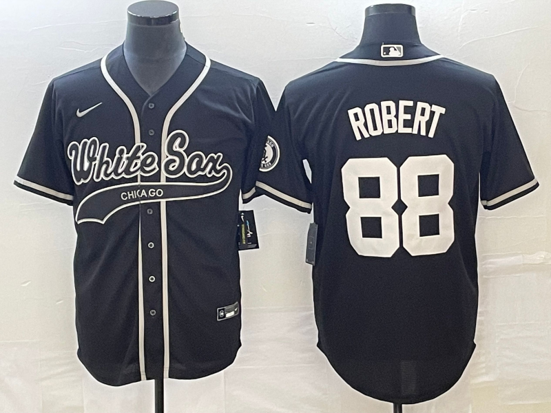 Men's Chicago White Sox Luis Robert #88 Black Replica Player Jersey1 Joint Edition baseball jersey product view 1