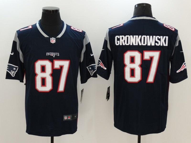 Men's New England Patriots Rob Gronkowski #87 Navy Game Jersey1 football jersey product view 1