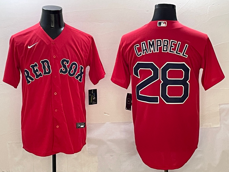 Men's Boston Red Sox Kristian Campbell #28 Red Replica Player Jersey baseball jersey product view 1