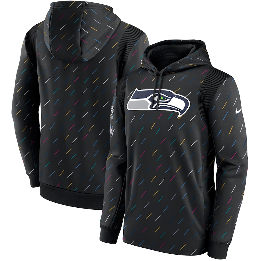 Men's Seattle Seahawks NFL 2021 Salute to Service Hoodie1 Black football jersey product view 1