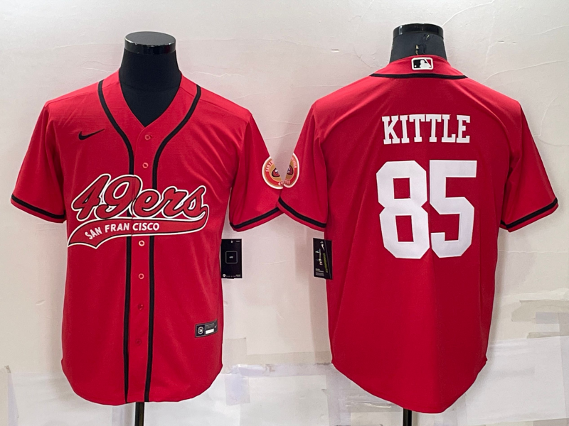 Men's San Francisco 49ers George Kittle #85 Red Game Jersey1 Joint Edition football jersey product view 1