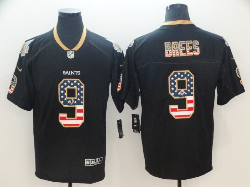 Men's New Orleans Saints #9 Drew Brees Black Player Jersey1 football jersey product view 1