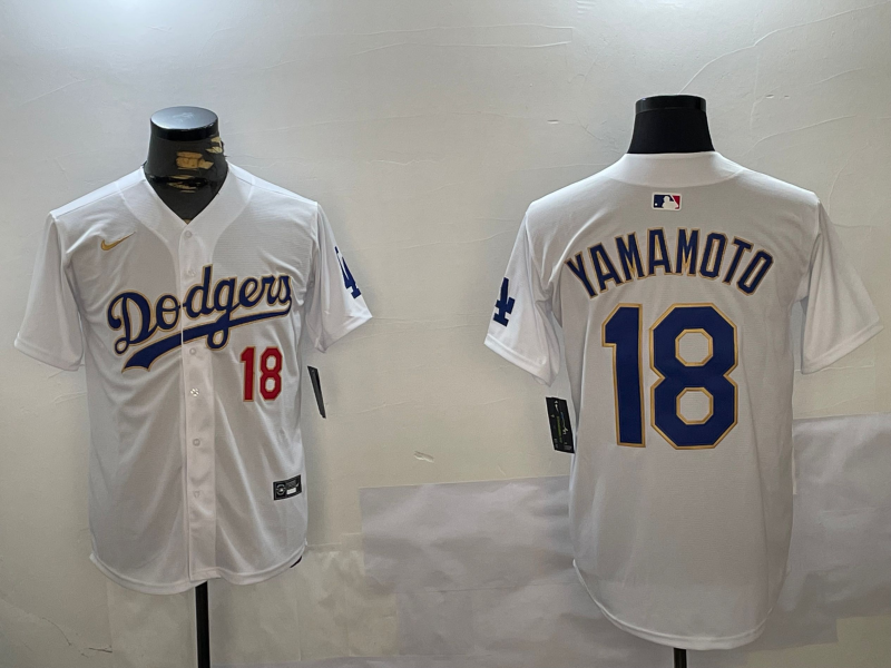 Men's Los Angeles Dodgers Yoshinobu Yamamoto White Game Player Jersey1 baseball jersey product view 1