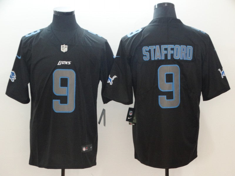 Men's Detroit Lions #9 Matthew Stafford Black Player Game Jersey1 football jersey product view 1