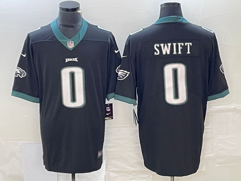 Men's Philadelphia Eagles D'Andre Swift #0 Black Game Player Jersey1 football jersey product view 1