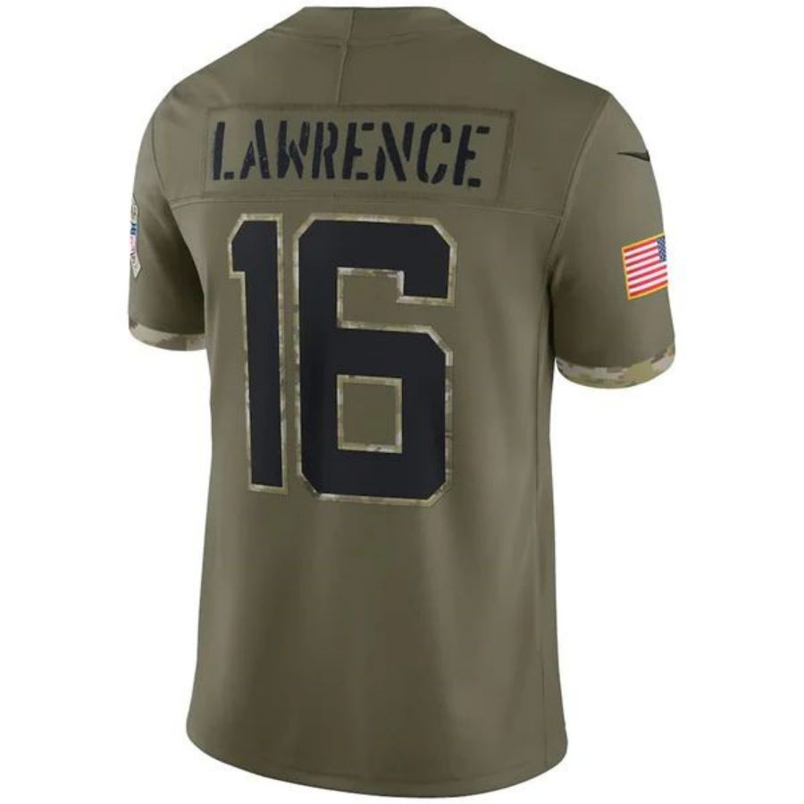 J.Jaguars #16 Trevor Lawrence Player Olive Salute To Service Limited Football Jerseys football jersey product view 1