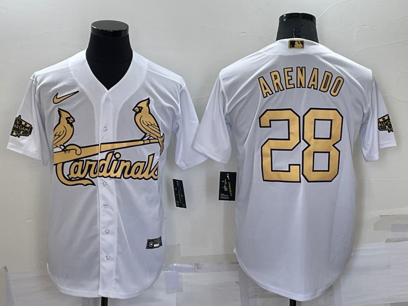 Men's St. Louis Cardinals Nolan Arenado #28 White Replica Player Jersey baseball jersey product view 1