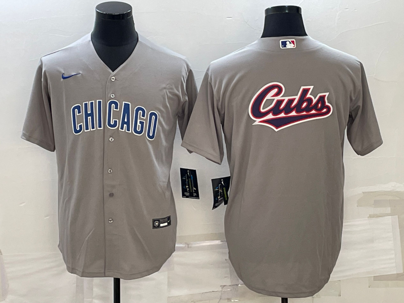 Men's Chicago Cubs Gray Road Replica Team Jersey1 baseball jersey product view 1