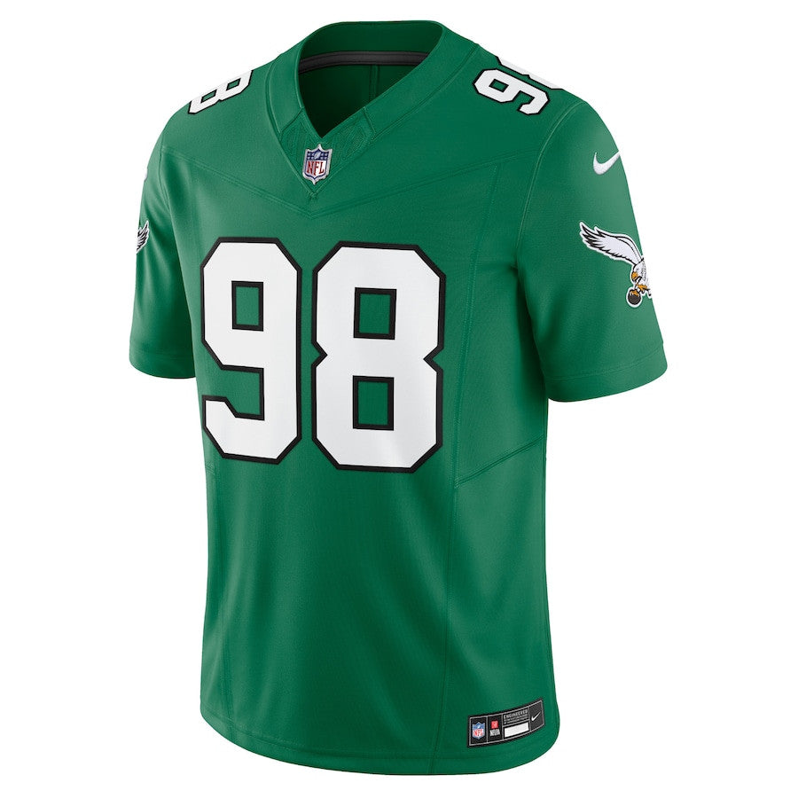 Jalen Carter Philadelphia Eagles Alternate Vapor F.U.S.E. Limited Jersey - Kelly Green football jersey product view 2