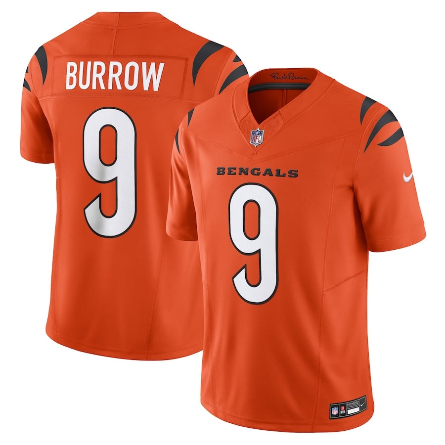 Joe Burrow Cincinnati Bengals Vapor F.U.S.E. Limited Jersey - Orange football jersey product view 1
