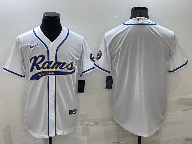 Men's Los Angeles Rams White Blank Jersey1 football jersey product view 1