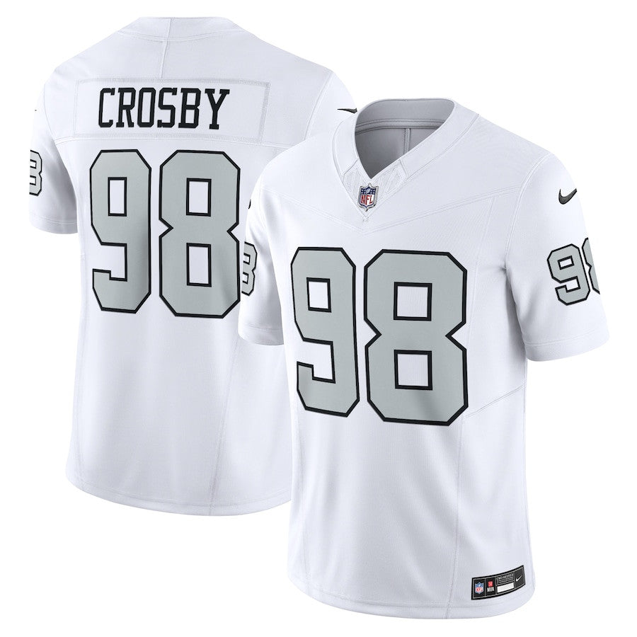 Maxx Crosby Las Vegas Raiders Vapor F.U.S.E. Limited Jersey - White football jersey product view 1