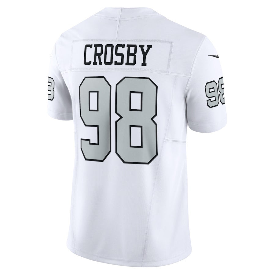 Maxx Crosby Las Vegas Raiders Vapor F.U.S.E. Limited Jersey - White football jersey product view 3