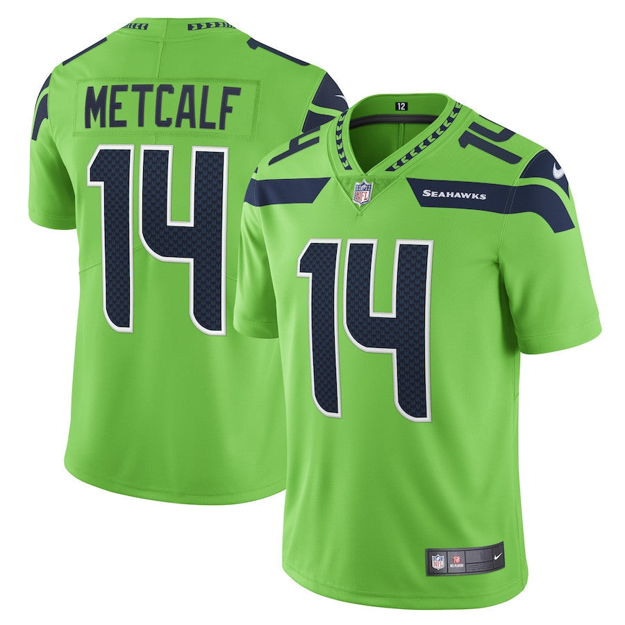 DK Metcalf Seattle Seahawks Vapor Limited Player Jersey - Neon Green football jersey product view 1