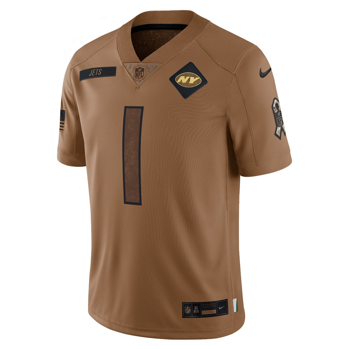 Ahmad Sauce Gardner New York Jets Nike Salute To Service Limited Jersey - Brown football jersey product view 2