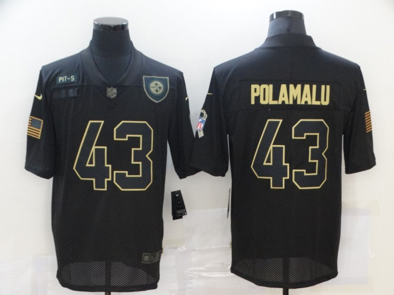 Men's Pittsburgh Steelers Troy Polamalu #43 Black Game Player Jersey1 football jersey product view 1