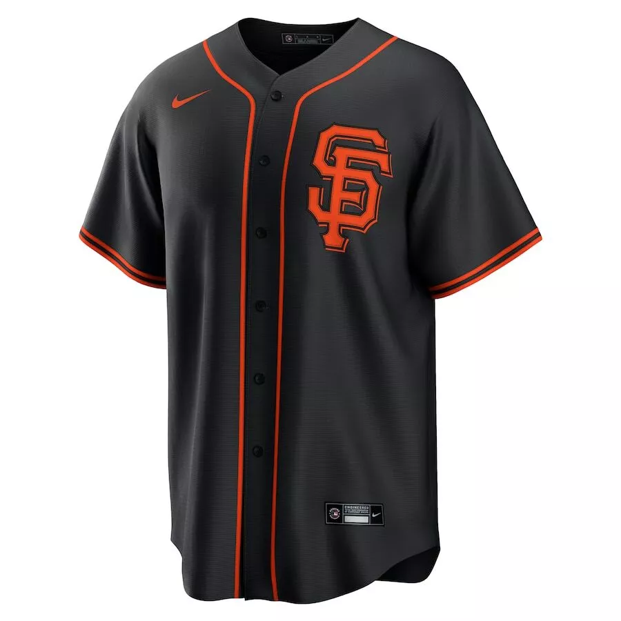 San Francisco Giants Willy Adames #2 Nike Black Alternate 2025 MLB Player Jersey baseball jersey product view 2