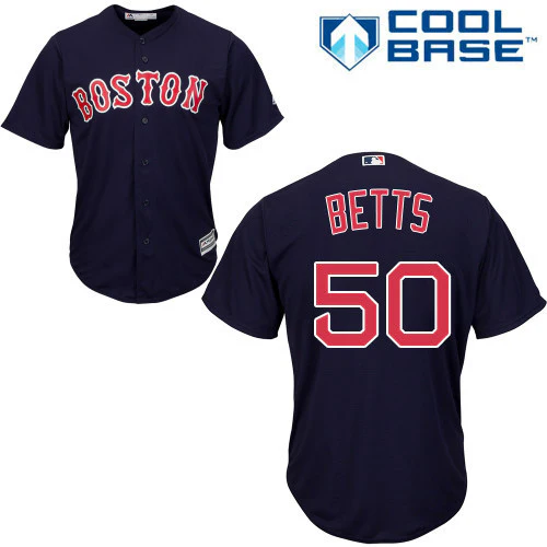 Navy Blue Mookie Betts Men's Majestic MLB Boston Red Sox Cool Base Alternate jersey baseball jersey product view 1