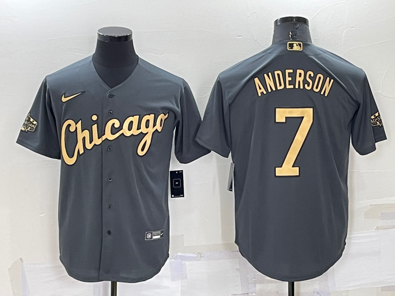 Men's Chicago White Sox Tim Anderson #7 Gray Replica Player Jersey1 baseball jersey product view 1