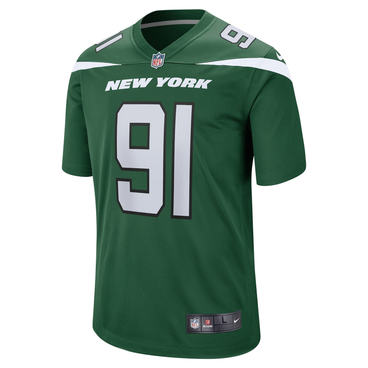 John Franklin-Myers New York Jets Nike Game Jersey - Gotham Green football jersey product view 2