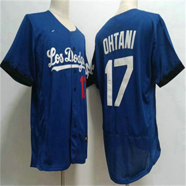 Los Angeles Dodgers #17 Shohei Ohtani Blue Home Authentic Patch Jersey Baseball Jerseys baseball jersey product view 1